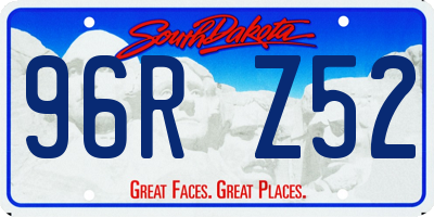 SD license plate 96RZ52