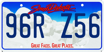 SD license plate 96RZ56