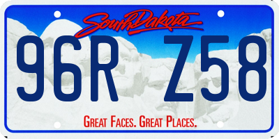 SD license plate 96RZ58