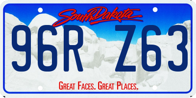 SD license plate 96RZ63