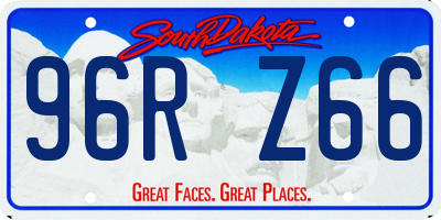 SD license plate 96RZ66