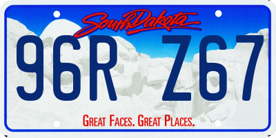 SD license plate 96RZ67