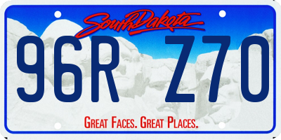 SD license plate 96RZ70