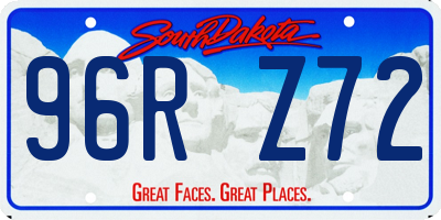 SD license plate 96RZ72