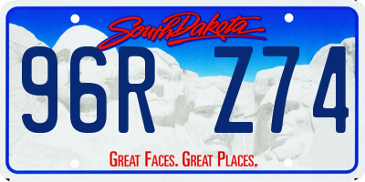 SD license plate 96RZ74