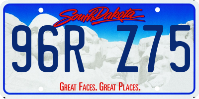 SD license plate 96RZ75