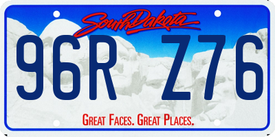 SD license plate 96RZ76