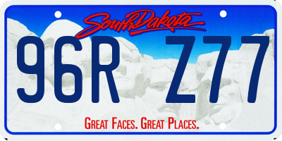 SD license plate 96RZ77