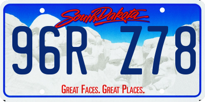 SD license plate 96RZ78