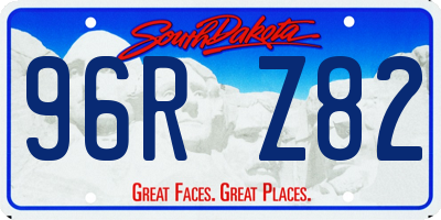 SD license plate 96RZ82