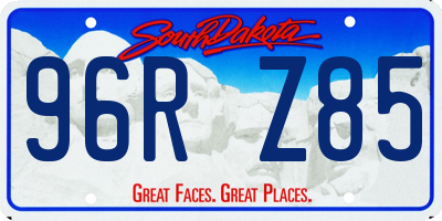 SD license plate 96RZ85