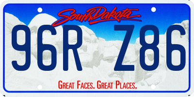 SD license plate 96RZ86