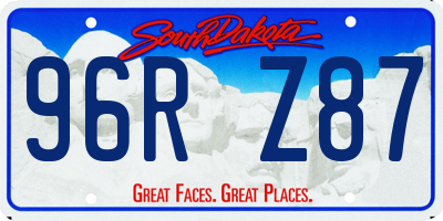 SD license plate 96RZ87