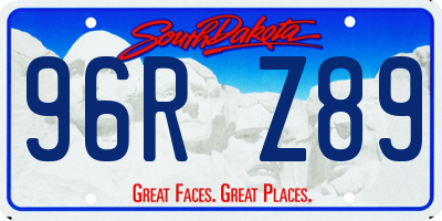 SD license plate 96RZ89