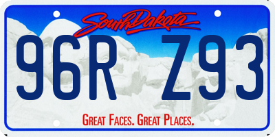 SD license plate 96RZ93