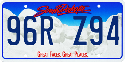 SD license plate 96RZ94