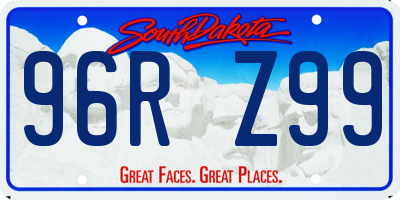 SD license plate 96RZ99