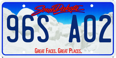 SD license plate 96SA02