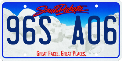 SD license plate 96SA06