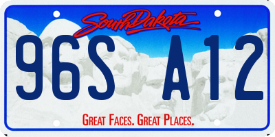 SD license plate 96SA12