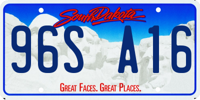 SD license plate 96SA16