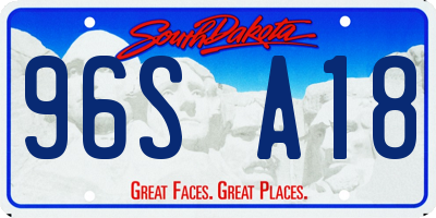 SD license plate 96SA18