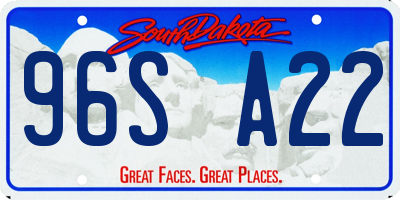 SD license plate 96SA22