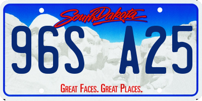 SD license plate 96SA25