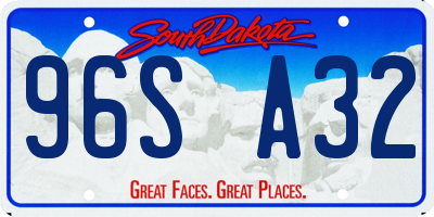 SD license plate 96SA32