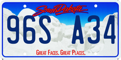 SD license plate 96SA34
