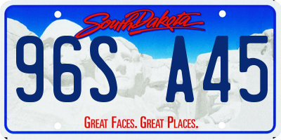 SD license plate 96SA45