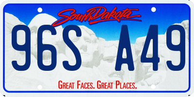 SD license plate 96SA49