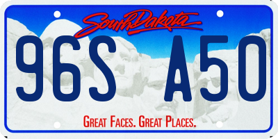 SD license plate 96SA50