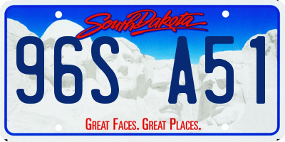 SD license plate 96SA51