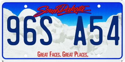 SD license plate 96SA54