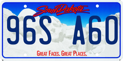 SD license plate 96SA60
