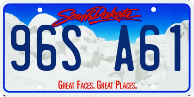 SD license plate 96SA61
