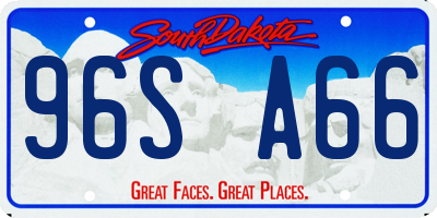 SD license plate 96SA66