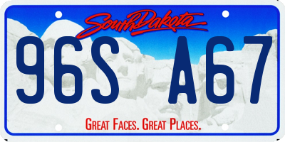 SD license plate 96SA67