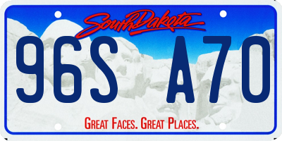 SD license plate 96SA70