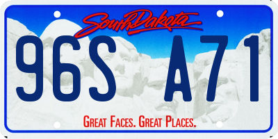 SD license plate 96SA71