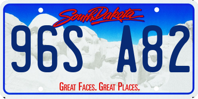 SD license plate 96SA82