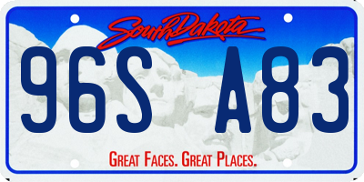 SD license plate 96SA83