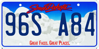 SD license plate 96SA84