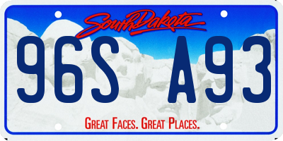 SD license plate 96SA93