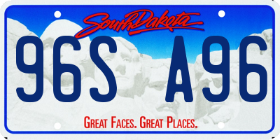 SD license plate 96SA96