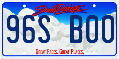 SD license plate 96SB00