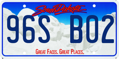 SD license plate 96SB02