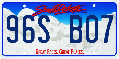 SD license plate 96SB07