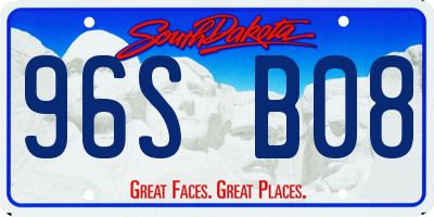 SD license plate 96SB08